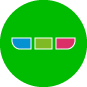 Color palette icon on a green circular background