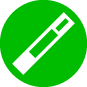 Marker or pen icon on a green circular background